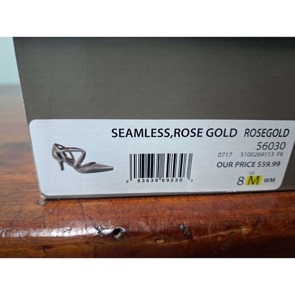 LifeStride Rose Gold Strappy Dress Shoes Heels 8M Soft System Heel New in Box - Picture 5 of 11